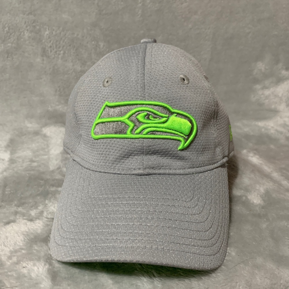 Seattle Seahawks New Era 9FORTY Womens Hat Grey Neon Green NFL Adjustable Cap